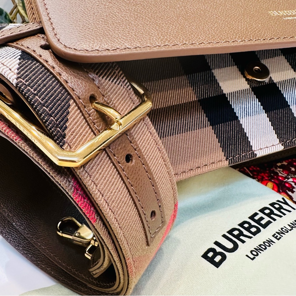 NWT Genuine Burberry Mackford Check Crossbody Bag